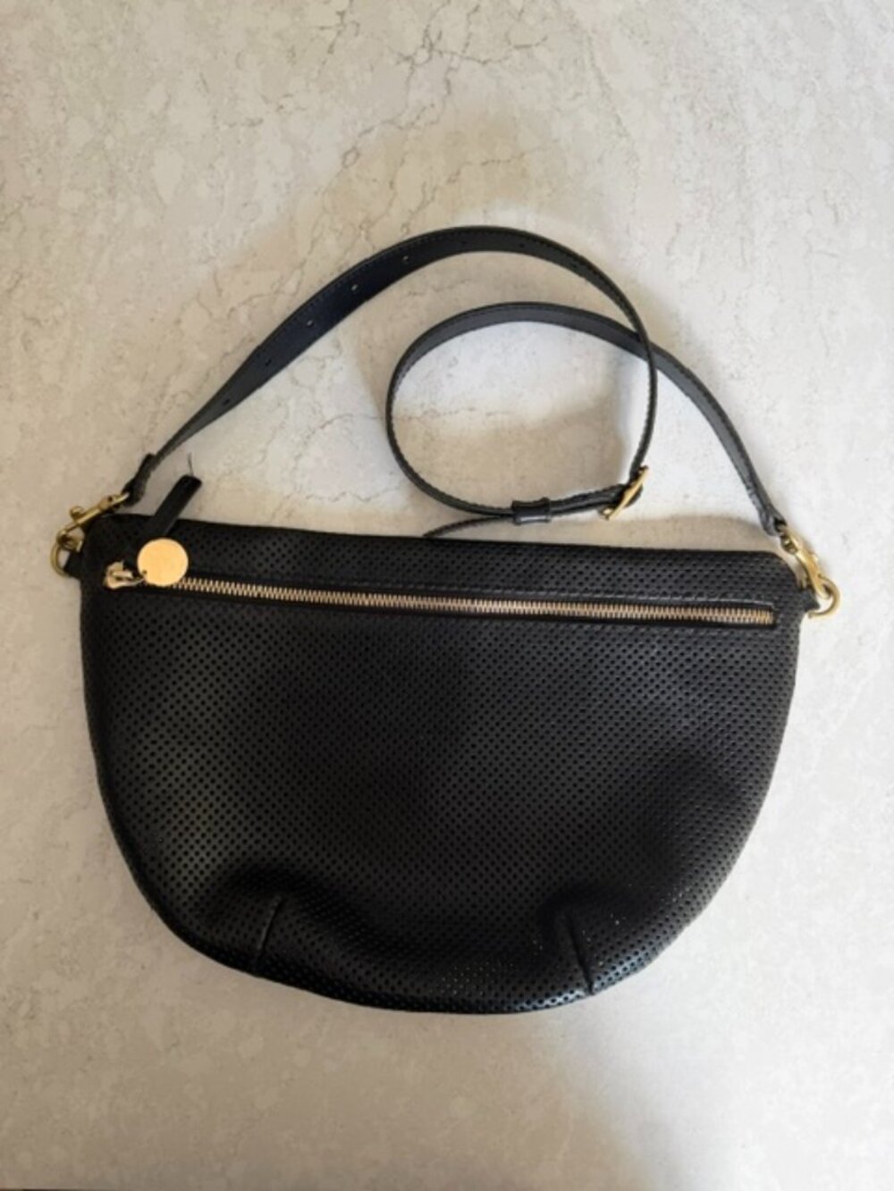Clare V. Black Perforated Grande Fanny